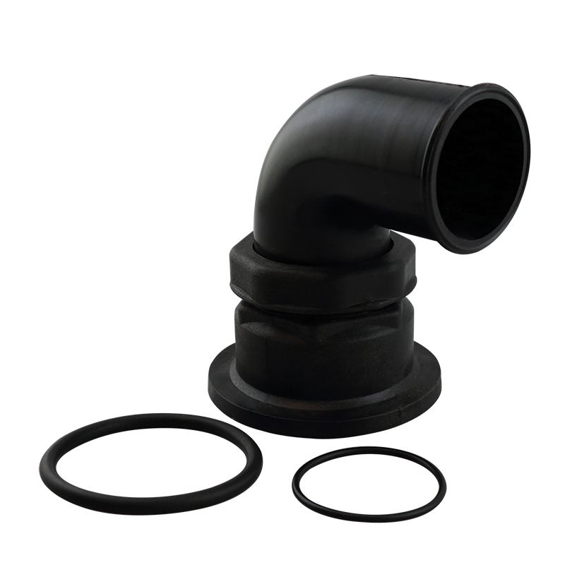 Pvc čep za spremnik vode D50mm, kut 90, crna SKU: 43370<br />JM: kom pak.: 15 min: 1