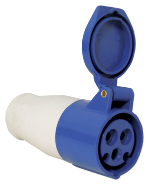 Utikač ženski s poklopcem 16A,220-240V,plavi SKU: 90395<br />JM: kom pak.: 20 min: 1