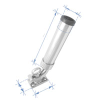 Držač štapa za ribar. palubni 232x51x44mm, Inox316 SKU: 96861<br />JM: kom pak.: 10 min: 1