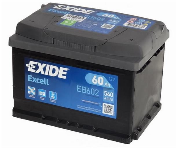 Akumulator Exide Excell 12V 60Ah (EB602) SKU: 650181<br />JM: kom pak.: 1 min: 1