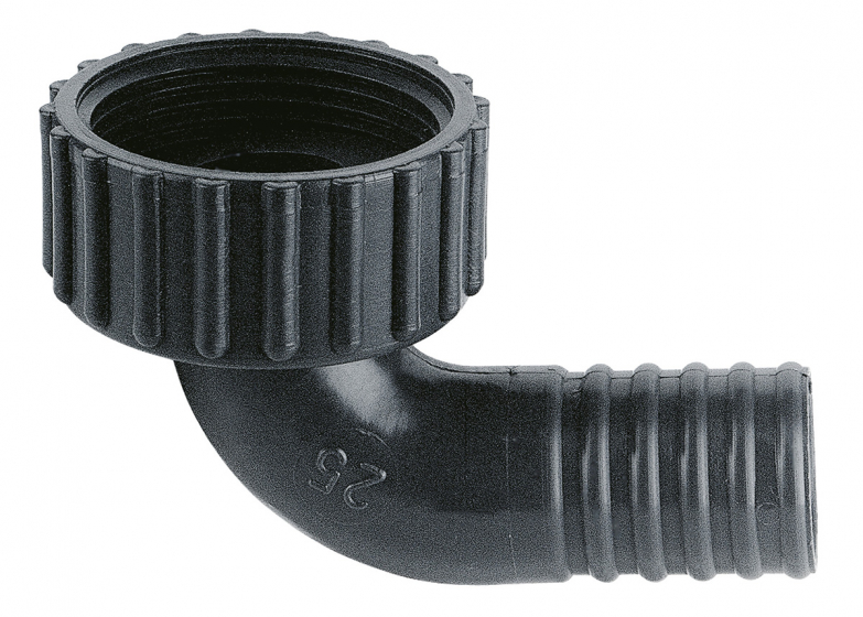 Odvod, s nipelom D25mm,pod kutom od 90 SKU: 94114<br />JM: kom pak.: 1 min: 1