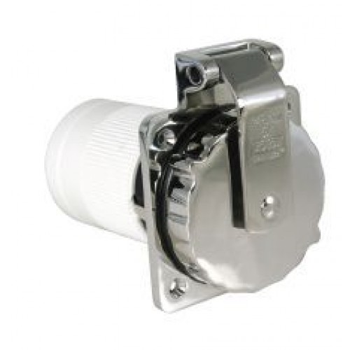 Marinco el. priključak 220V/50Hz, 32A (50A), inox SKU: 98276<br />JM: kom pak.: 1 min: 1