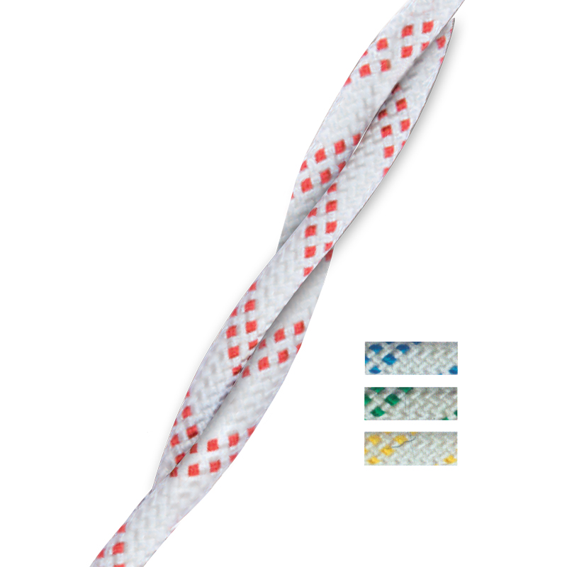 CABO Uže za podizanje jedara 4mm, bijelo/crvena SKU: 72231<br />JM: m1 pak.: 200 min: 200