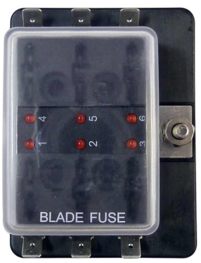 Držač osigurača, LED indikator, 6 osigurača SKU: 45513<br />JM: kom pak.: 100 min: 1