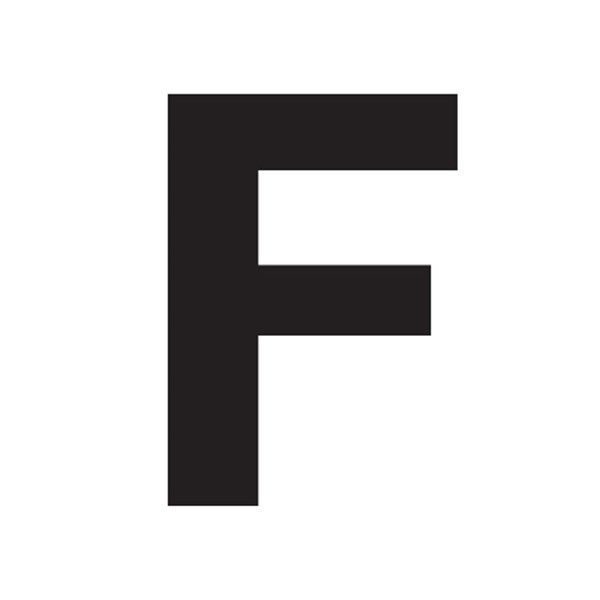 Slovo "F" crno 10cm SKU: 97722<br />JM: kom pak.: 5 min: 1