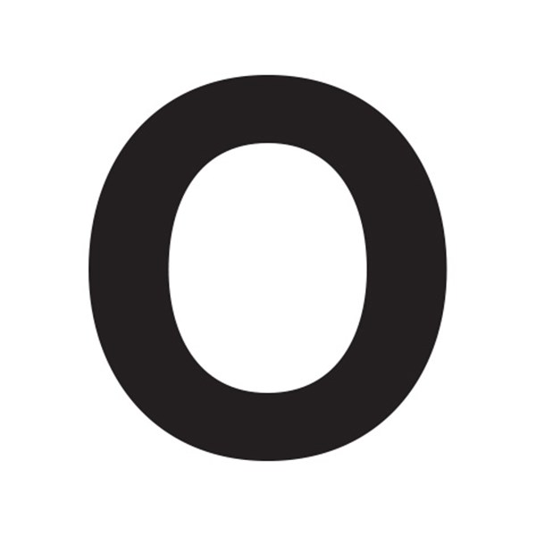 Slovo "O" crno 10cm SKU: 97731<br />JM: kom pak.: 5 min: 1