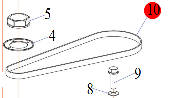 Hidea F30/40/60 remen, 011018005 SKU: 74056<br />JM: kom pak.: 1 min: 1