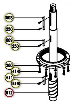 Glavna osovina za Lofrans el. vitlo Ercole #612 SKU: 630813<br />JM: kom pak.: 1 min: 1