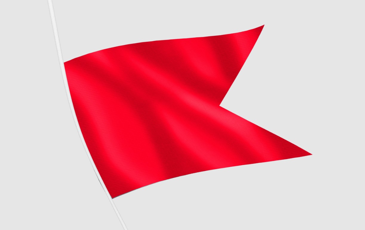 Zastavica signalnog kodeksa B (Bravo) 20x30cm SKU: 7315201<br />JM: kom pak.: 1 min: 1