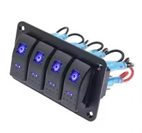 Panel s 4 prekidača (LED), 2xUSB, 12/24V SKU: 70428<br />JM: kom pak.: 40 min: 1