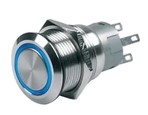 Prekidač na pritisak (ON)-OFF, 12V 5A, LED plava SKU: 70502<br />JM: kom pak.: 100 min: 1